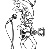 Desenho de Cantor country para colorir