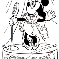 Desenho de Minnie cantora para colorir