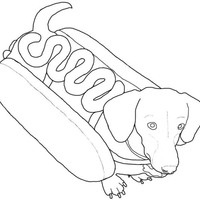 Desenho de Cachorro Basset quente para colorir