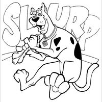 Desenho de Scooby Doo comendo cachorro-quente para colorir