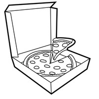 Desenho de Caixa de pizza para colorir