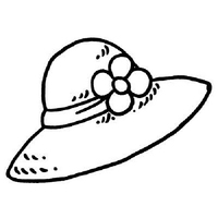 Desenho de Chapéu com florzinha para colorir