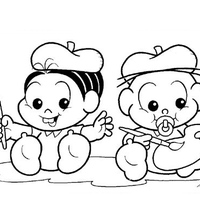 Desenho de Amigos da Monica baby  para colorir