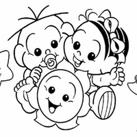 Desenho de Cebolinha e Monica baby para colorir