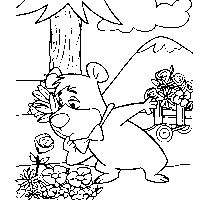 Desenho de Catatau cheirando rosa para colorir