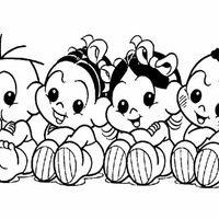 Desenho de Turma da Monica baby juntos para colorir