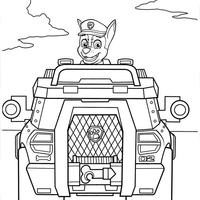 Desenho de Chase em seu veículo para colorir
