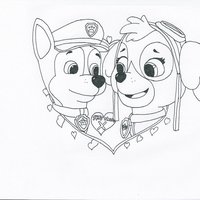 Desenho de Chase e Skye para colorir
