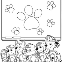Desenho de Patrulha Canina na escola para colorir