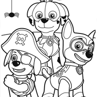 Desenho de Patrulha Canina no Halloween para colorir