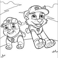 Desenho de Rubble e Rocky para colorir