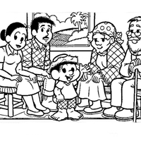 Desenho de Família do Chico Bento para colorir