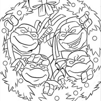 Desenho de Natal das Tartarugas Ninja para colorir
