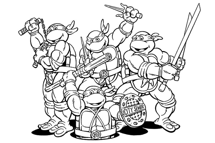 Desenhos do Tartarugas Ninja para colorir