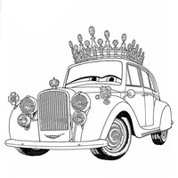 Desenho de Fusca com coroa para colorir