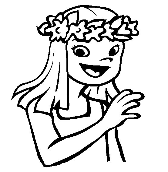 Menina com coroa de flores