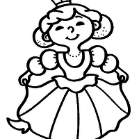 Desenho de Princesa coroada para colorir