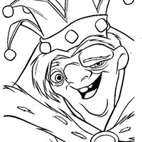Desenho de Quasimodo com coroa para colorir
