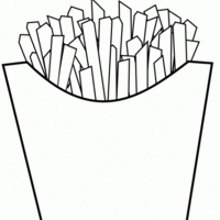 Desenho de Batatas fritas para colorir