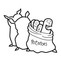 Desenho de Saco de batatas para colorir