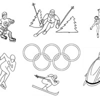 Desenho de Modalidades Jogos Olímpicos de inverno para colorir