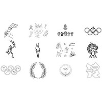 Desenho de Símbolos das Olimpíadas para colorir