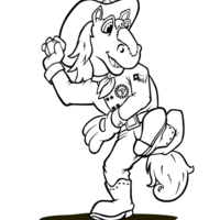 Desenho de Cavalo jogando basebol para colorir