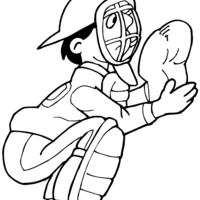 Desenho de Defesa no basebol para colorir