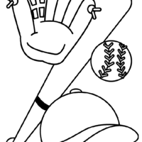 Desenho de Equipamento de basebol para colorir