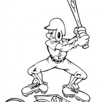 Desenho de Jogador atacante de basebol para colorir