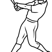 Desenho de Jogador de basebol para colorir