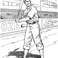 Desenho de Jogador de basebol profissional para colorir