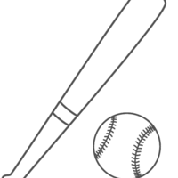 Desenho de Taco de basebol para colorir