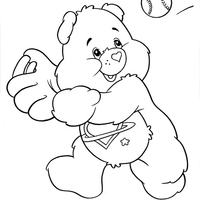 Desenho de Ursinho Carinhoso arrebatando bola para colorir