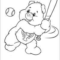 Desenho de Taco e bola de beisebol para colorir