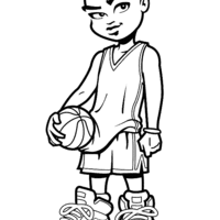 Desenho de Jogador de basquete careca para colorir