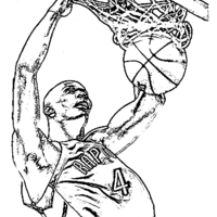 Desenho de Jogador de basquete no campo para colorir