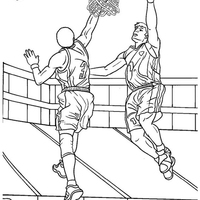 Desenho de Jogadores da NBA no campo para colorir