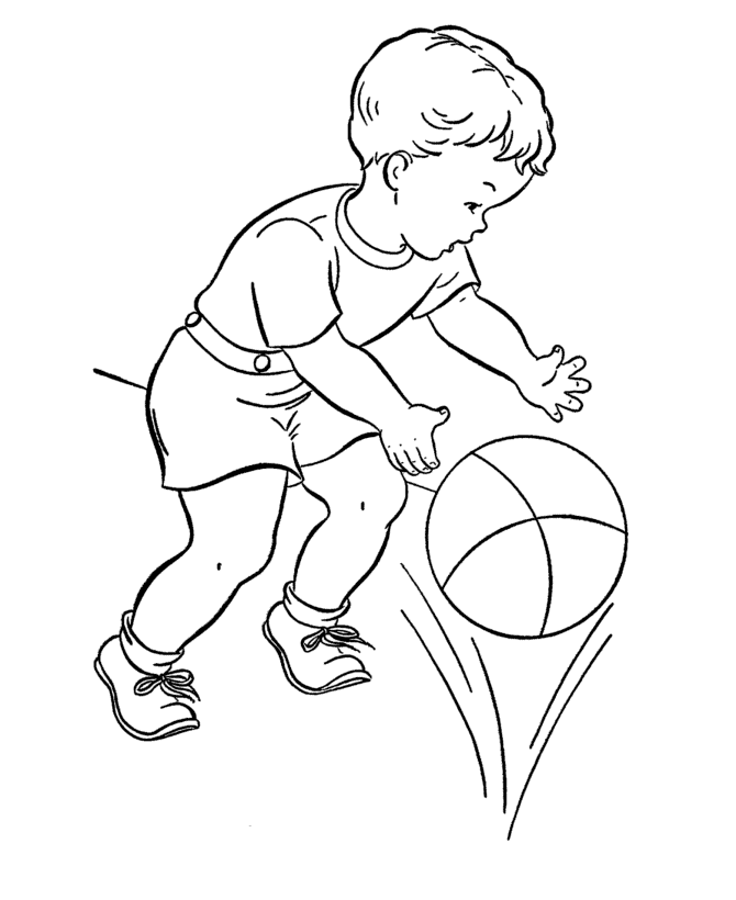 Menininho jogando basquete