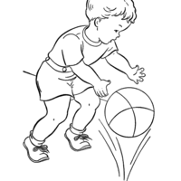 Desenho de Menininho jogando basquete para colorir