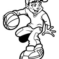 Desenho de Menino jogador de basquete para colorir