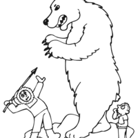 Desenho de Caçador de urso para colorir