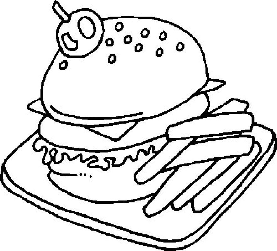 Desenho de Hamburguer completo para Colorir - Colorir.com