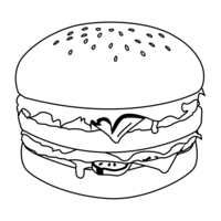 Desenho de Hambúrguer  para colorir