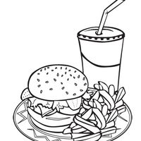Desenho de Menu de hambúrguer para colorir