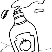 Desenho de Ketchup aberto para colorir