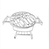Desenho de Carne na churrasqueira para colorir