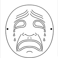 Desenho de Máscara da tristeza para colorir