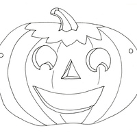 Desenho de Máscara de abóbora do Halloween para colorir