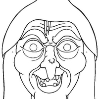 Desenho de Máscara de bruxa para colorir